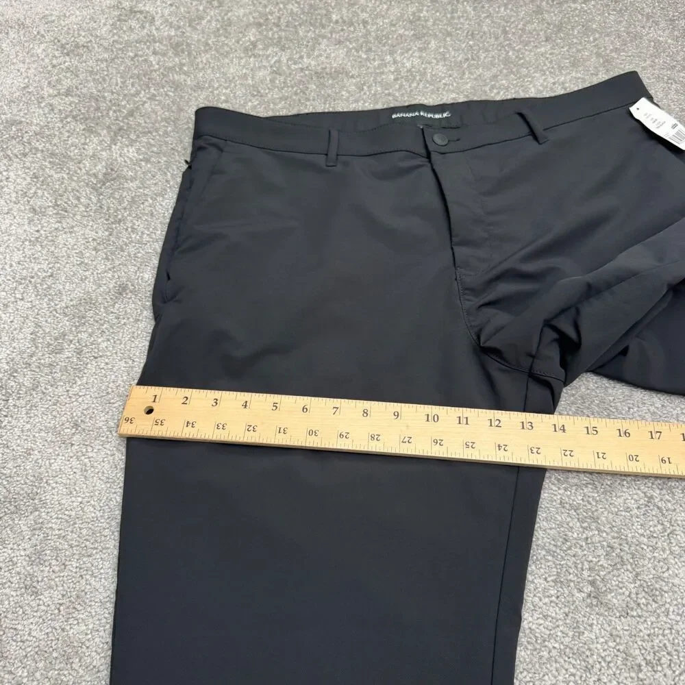 Banana Republic Stella Trouser Pants Mens 40x30 True Black Tech Travel Commuter